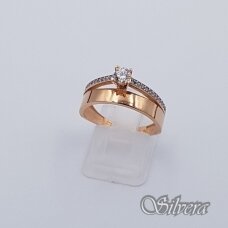 Auksinis žiedas su cirkoniais AZ124; 18 mm