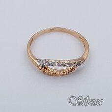 Auksinis žiedas su cirkoniais AZ191; 18,5 mm