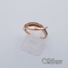 Auksinis žiedas su cirkoniais AZ239; 16,5 mm