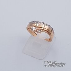 Auksinis žiedas su cirkoniais AZ357; 17,5 mm