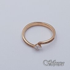Auksinis žiedas su cirkoniais AZ499; 17 mm