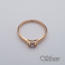 Auksinis žiedas su cirkoniais AZ657; 19 mm