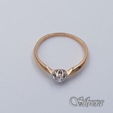 Auksinis žiedas su cirkoniu AZ502; 17,5 mm
