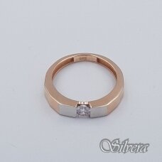 Auksinis žiedas su cirkoniu AZ607; 17,5 mm