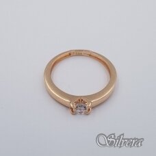 Auksinis žiedas su cirkoniu AZ702; 17,5 mm