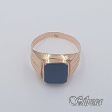 Auksinis žiedas su oniksu AZ484; 22,5 mm