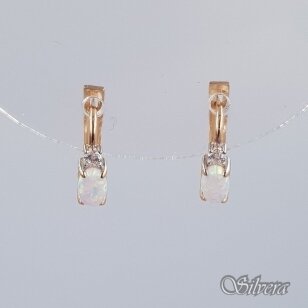 Auksiniai auskarai su opalu ir cirkoniu AE276