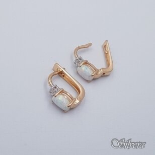 Auksiniai auskarai su opalu ir cirkoniu AE276