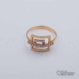 Auksinis žiedas su cirkoniais AZ175; 19 mm