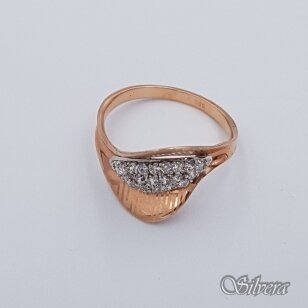 Auksinis žiedas su cirkoniais AZ264; 18 mm