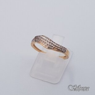 Auksinis žiedas su cirkoniais AZ517; 17,5 mm