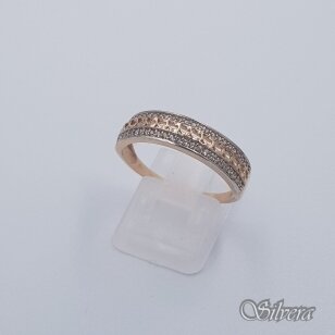 Auksinis žiedas su cirkoniais AZ547; 19,5 mm