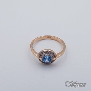 Auksinis žiedas su cirkoniais AZ586; 17 mm