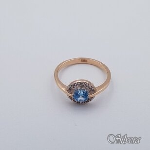 Auksinis žiedas su cirkoniais AZ586; 17,5 mm