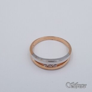 Auksinis žiedas su cirkoniais AZ592; 21,5 mm