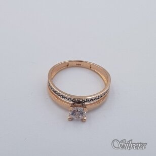 Auksinis žiedas su cirkoniais AZ632; 16,5 mm