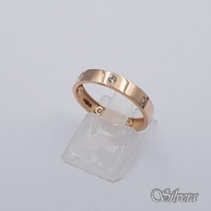Auksinis žiedas su cirkoniais AZ640; 17,5 mm