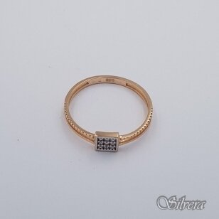 Auksinis žiedas su cirkoniais AZ649; 16,5 mm