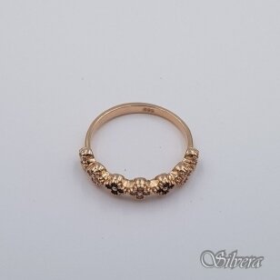 Auksinis žiedas su cirkoniais AZ651; 15,5 mm