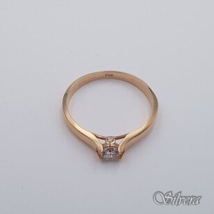 Auksinis žiedas su cirkoniais AZ657; 18 mm