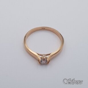 Auksinis žiedas su cirkoniais AZ657; 19 mm