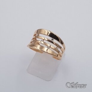 Auksinis žiedas su cirkoniais AZ662; 18,5 mm