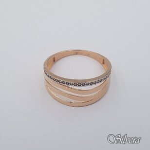 Auksinis žiedas su cirkoniais AZ670; 22 mm