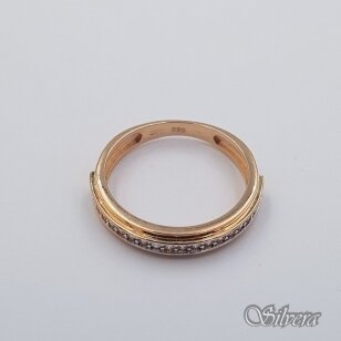 Auksinis žiedas su cirkoniais AZ677; 19 mm