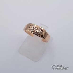 Auksinis žiedas su cirkoniais AZ682; 18 mm