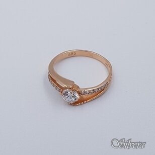 Auksinis žiedas su cirkoniais AZ69; 17mm