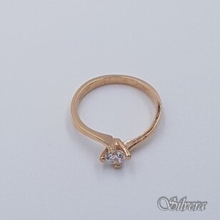 Auksinis žiedas su cirkoniu AZ497; 16 mm