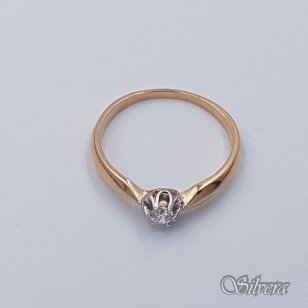 Auksinis žiedas su cirkoniu AZ502; 17,5 mm