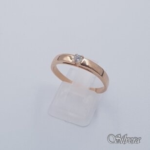 Auksinis žiedas su cirkoniu AZ546; 19 mm