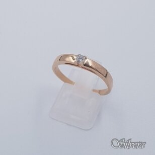 Auksinis žiedas su cirkoniu AZ546; 19,5 mm