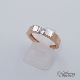 Auksinis žiedas su cirkoniu AZ607; 17,5 mm