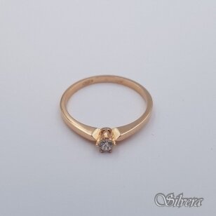Auksinis žiedas su cirkoniu AZ687; 17,5 mm