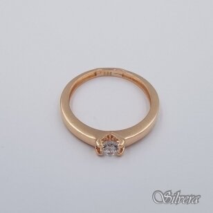 Auksinis žiedas su cirkoniu AZ702; 17,5 mm