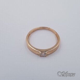 Auksinis žiedas su cirkoniu AZ703; 18,5 mm