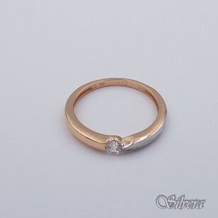 Auksinis žiedas su cirkoniu AZ715; 16,5 mm