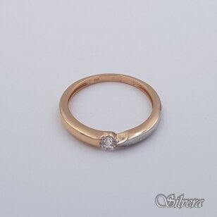 Auksinis žiedas su cirkoniu AZ715; 17,5 mm