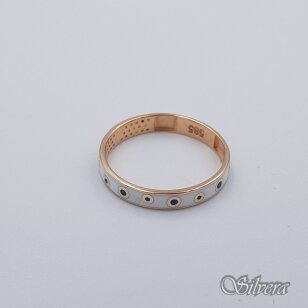 Auksinis žiedas su emaliu AZ581; 16,5 mm