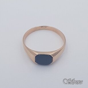 Auksinis žiedas su oniksu AZ482; 22 mm