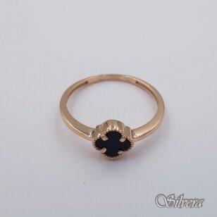 Auksinis žiedas su oniksu AZ676; 18 mm