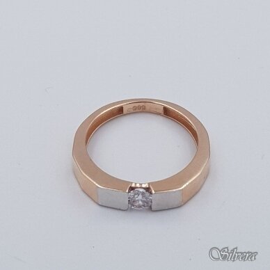 Auksinis žiedas su cirkoniu AZ607; 17 mm