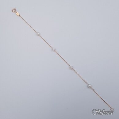 Auksinė apyrankė su kultivuotais perlais AA213; 17-19 cm 1 Auksinė apyrankė su kultivuotais perlais AA213; 17-19 cm 1
