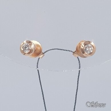 Auksiniai auskarai su deimantu AU985 2
