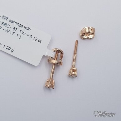 Auksiniai auskarai su deimantu AU988 2