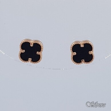 Auksiniai auskarai su oniksu AE368 1