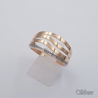 Auksinias žiedas su cirkoniais AZ670; 20 mm