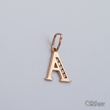 Auksinis pakabukas su cirkoniais raidė "A" AP236 1